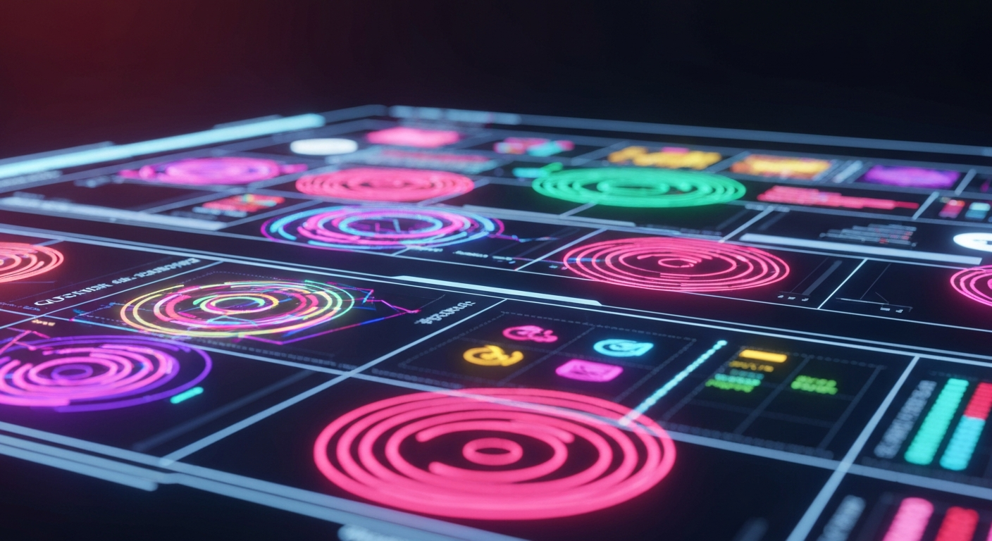 Futuristic CRM data interface